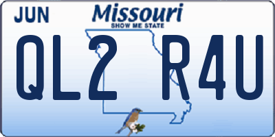MO license plate QL2R4U