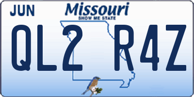 MO license plate QL2R4Z
