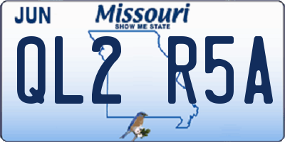 MO license plate QL2R5A