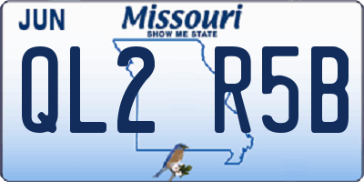 MO license plate QL2R5B