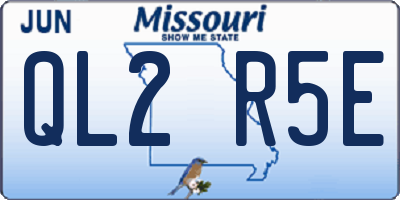 MO license plate QL2R5E
