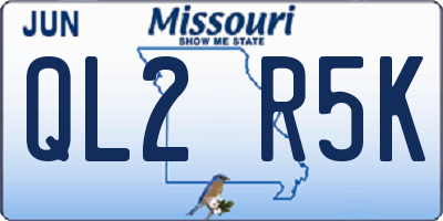 MO license plate QL2R5K