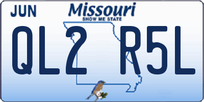 MO license plate QL2R5L