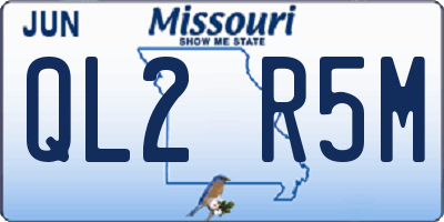 MO license plate QL2R5M