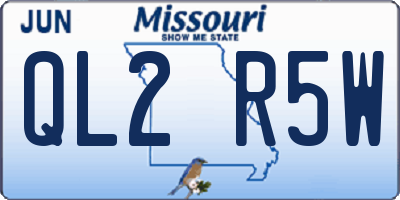 MO license plate QL2R5W