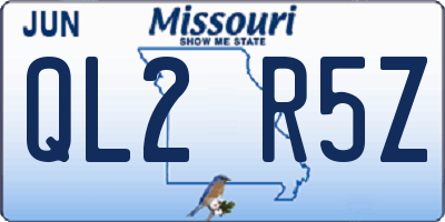 MO license plate QL2R5Z