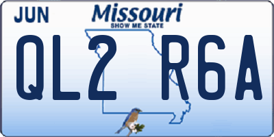MO license plate QL2R6A