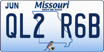 MO license plate QL2R6B