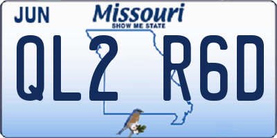 MO license plate QL2R6D