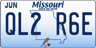 MO license plate QL2R6E