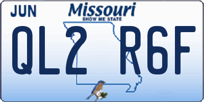 MO license plate QL2R6F