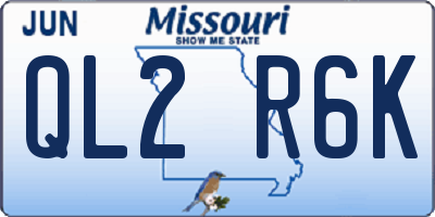 MO license plate QL2R6K