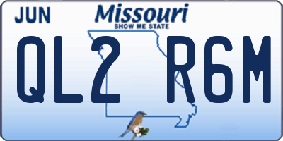 MO license plate QL2R6M