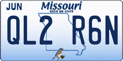 MO license plate QL2R6N