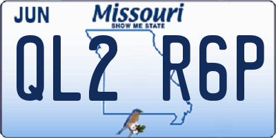 MO license plate QL2R6P