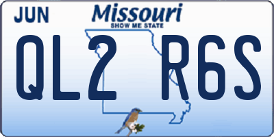 MO license plate QL2R6S