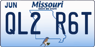 MO license plate QL2R6T