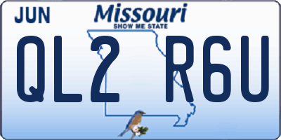 MO license plate QL2R6U
