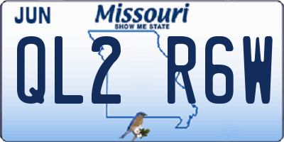 MO license plate QL2R6W