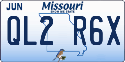MO license plate QL2R6X