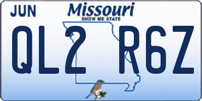 MO license plate QL2R6Z