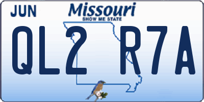 MO license plate QL2R7A