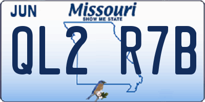 MO license plate QL2R7B