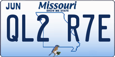 MO license plate QL2R7E