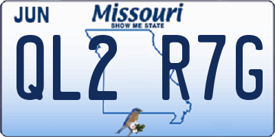 MO license plate QL2R7G