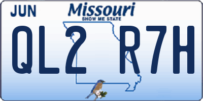 MO license plate QL2R7H