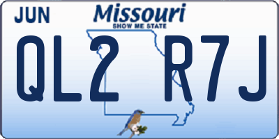 MO license plate QL2R7J