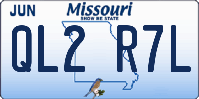 MO license plate QL2R7L