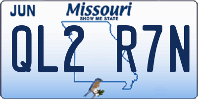 MO license plate QL2R7N