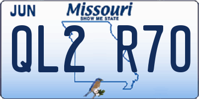 MO license plate QL2R7O