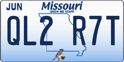 MO license plate QL2R7T