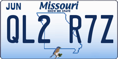 MO license plate QL2R7Z