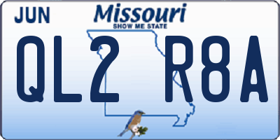 MO license plate QL2R8A