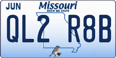 MO license plate QL2R8B