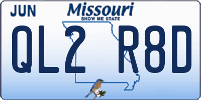 MO license plate QL2R8D