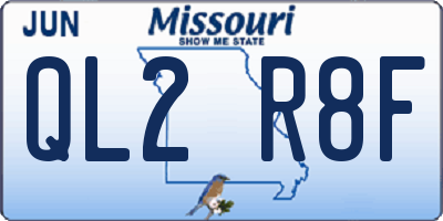 MO license plate QL2R8F