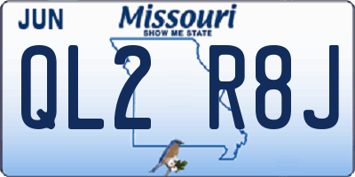 MO license plate QL2R8J