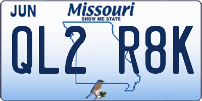 MO license plate QL2R8K