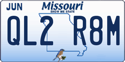 MO license plate QL2R8M