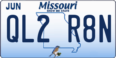 MO license plate QL2R8N