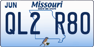 MO license plate QL2R8O