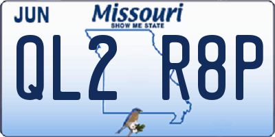 MO license plate QL2R8P