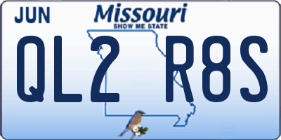 MO license plate QL2R8S