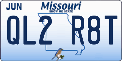 MO license plate QL2R8T