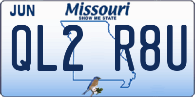 MO license plate QL2R8U