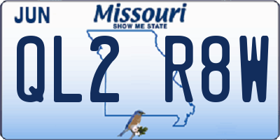 MO license plate QL2R8W